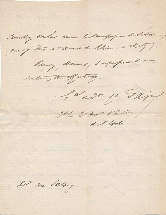 Victor PAJOL écrire la guerre France Prusse autographe signée Prusse Sedan Metz