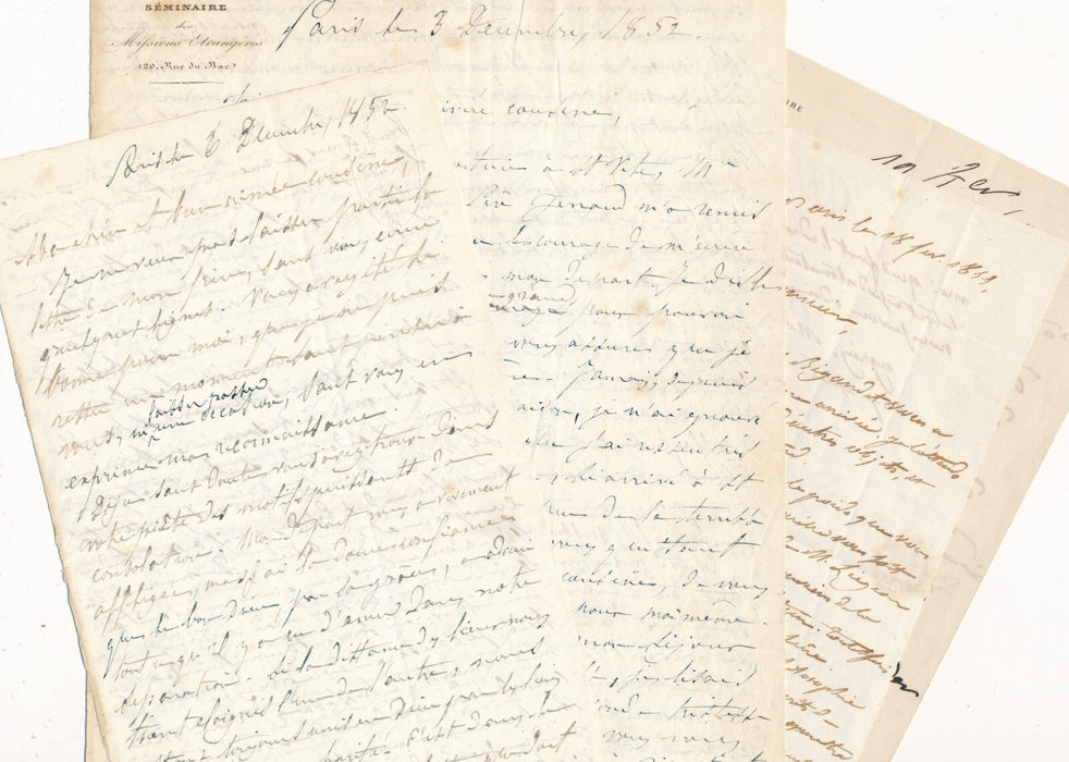 Mgr Pierre Bigandet missions étrangèers Birmanie ensemble lettres