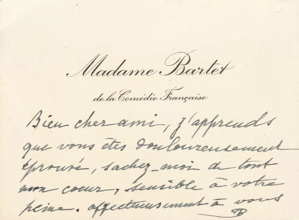 Julia BARTET comédienne 11 cartes et 2 lettres autographes bel ensemble !