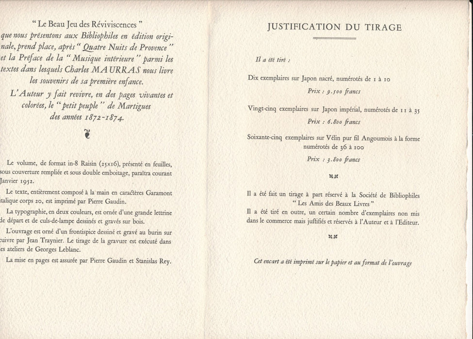 6 documents Charles MAURRAS Henri MASSIS Deux Justices Votre bel aujourd'hui...