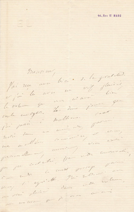 Ernest LEGOUVÉ écrivain, dramaturge lettre autographe signée Mulhouse amitié