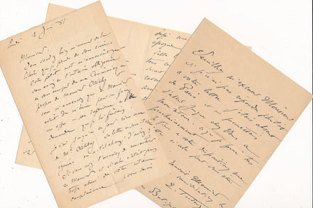 Edouard TOUDOUZE 3 lettres autographe signées vente tableau palette