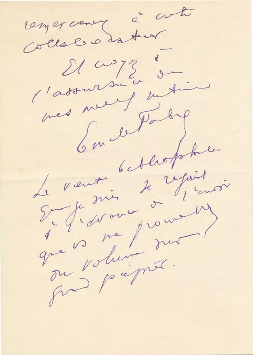 lot Émile Fabre 5 lettres 1 photo autographe Hommage Comédie Française comédiens