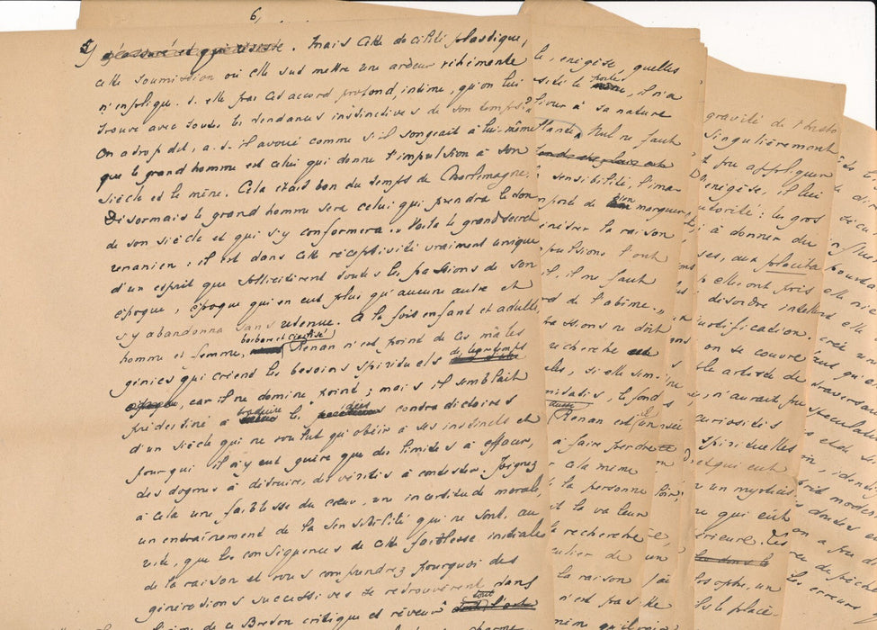 Henri Massis manuscrit autographe sur Ernest Renan 17 p.