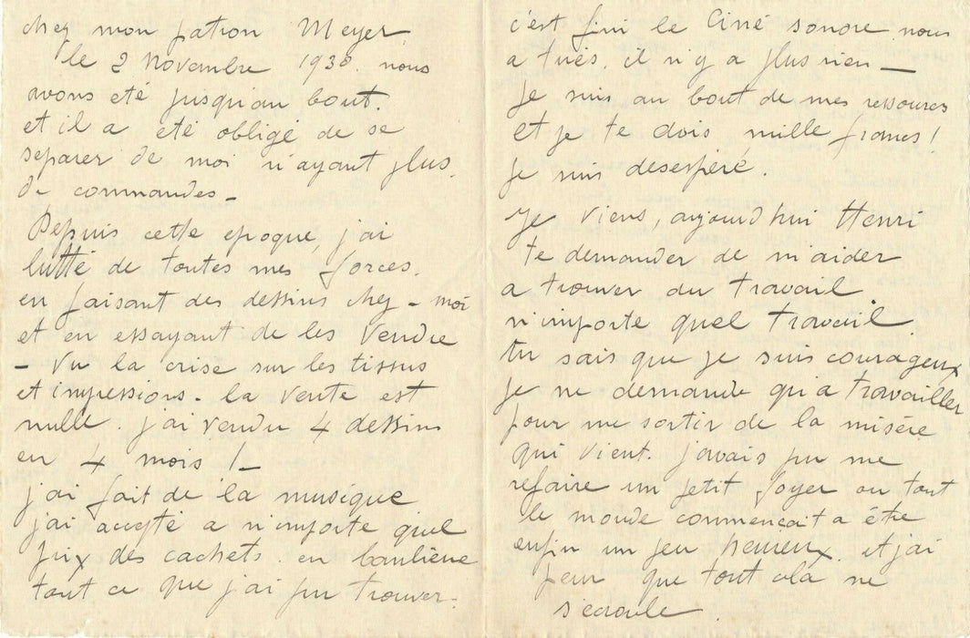 Félix PIERRE Sartrouville dessinateur 6 lettres à Henri Béraud écrivain