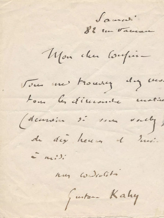 Gustave KAHN poète symboliste critique d’art 2 lettres et 2 cartes autographes