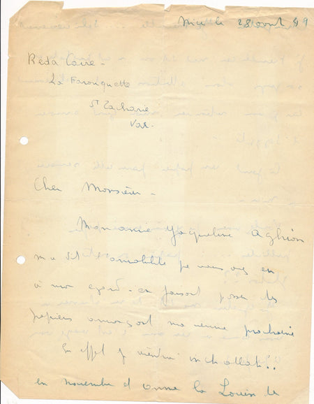 Reda CAIRE rare correspondance de 15 lettres autographes signées musique chanson