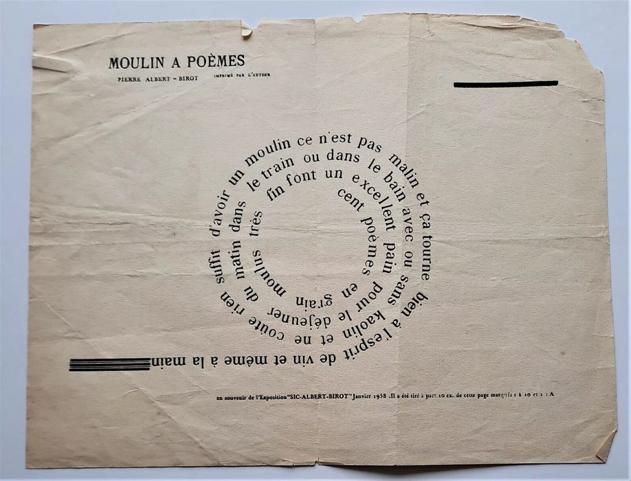 Pierre ALBERT-BIROT 3 documents poèmes deux envois autographes