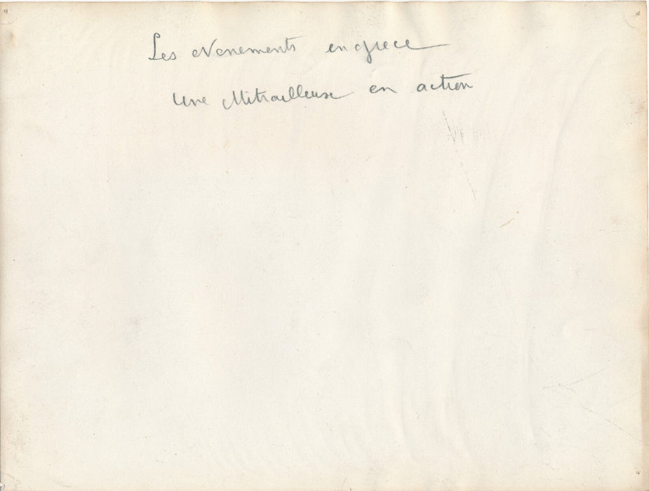 Grèce guerre militaria mitrailleuse photo photographie v. 1939 Keystone