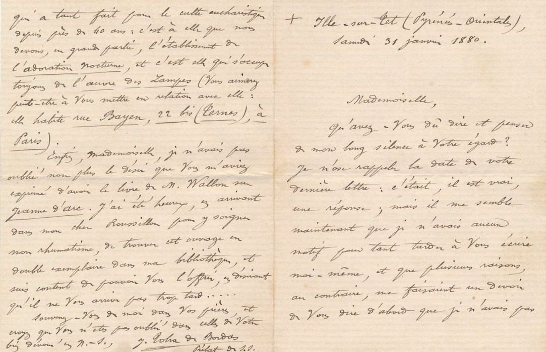 Religion Tobra de Bordas 4 lettres autographes signées Blanchet Polybiblion 1883