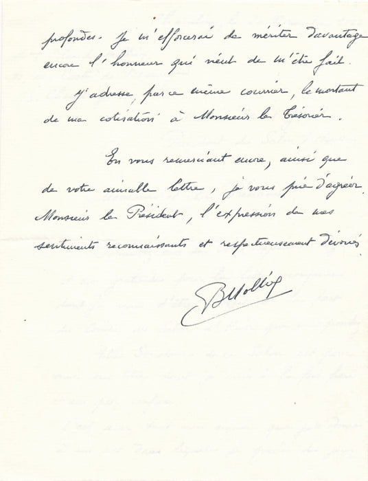 Blanche MOLLIEX Chambéry peintre fleurs lettre autographe signée
