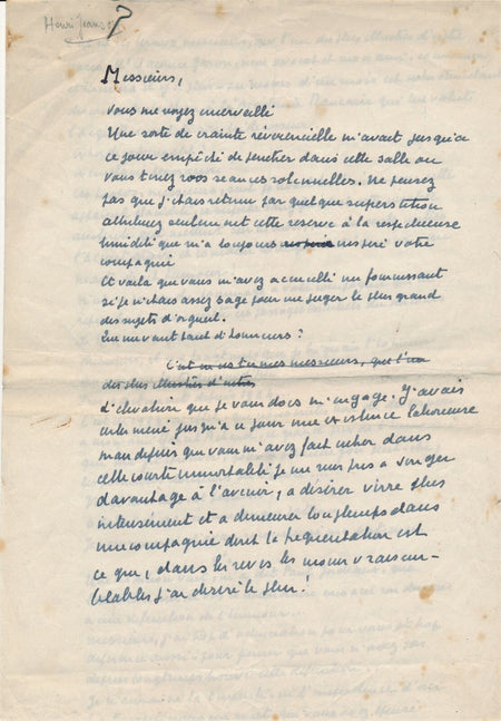 ACADÉMIE DE L’HUMOUR Henri JEANSON manuscrit autographe 4 pages Achard Garçon...