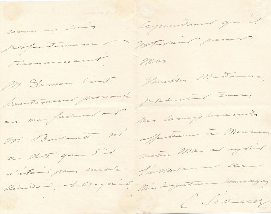 médecin chirurgien Charles Sédillot lettre autographe signé election académie