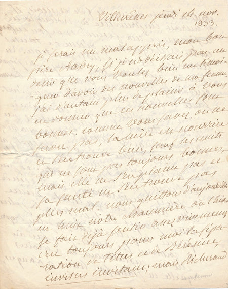 Vincent CAMPENON bel hommage à son professeur lettre autographe signée Sens