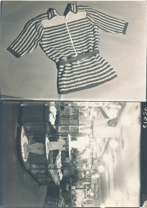 Mode pull fourrure 4 photos argentiques d’époque Editions Paul Martial v. 1935