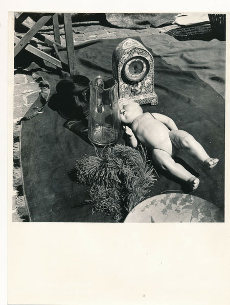 Le marché puces Paris vers 1950 photo photographie vintage poupée pendule