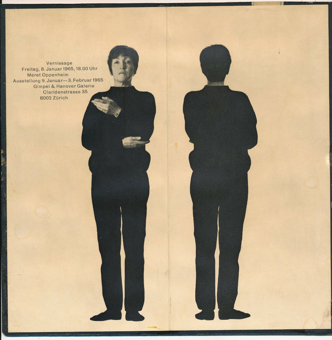 Carton invitation double volet Meret OPPENHEIM 1965 Gimpel & Hanover Galerie