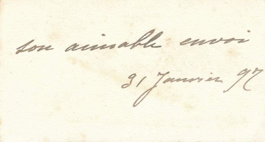 Rose CARON cantatrice Carte de visite autographe à Georges Servières