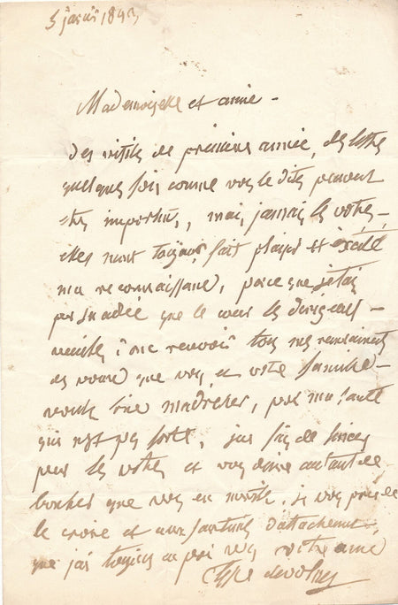 à Rosalie WAN DEURSEN dramaturge lettre autographe signée théâtre