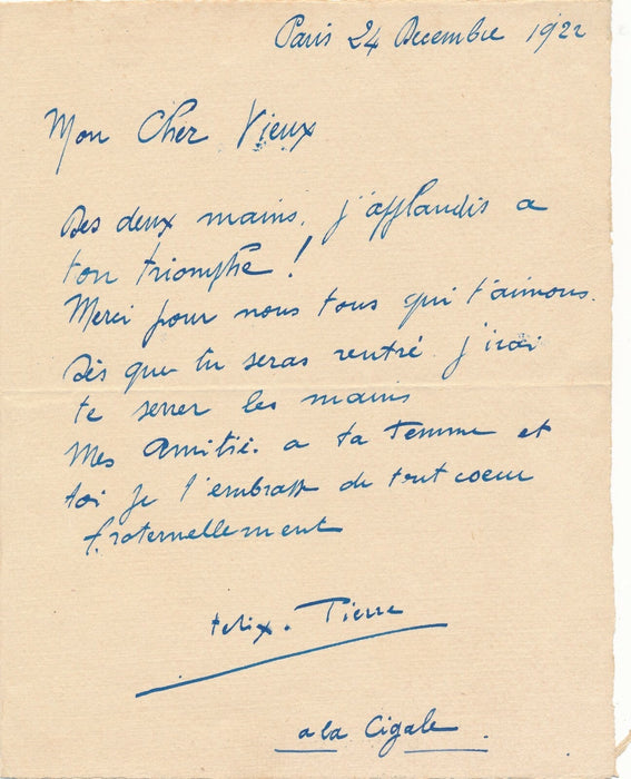 Félix PIERRE Sartrouville dessinateur 6 lettres à Henri Béraud écrivain