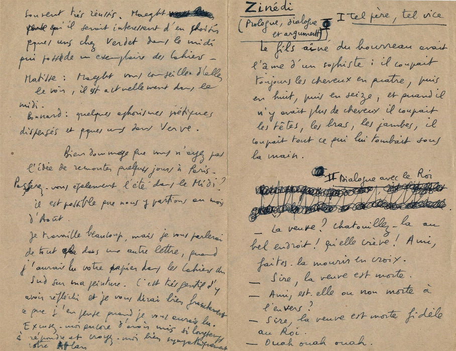 peinture Atlan lettre et manuscrit autographe signé poésie de peintres R. Renne