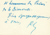 Raymond ISAY historien carte autographe signée palais de la Découverte