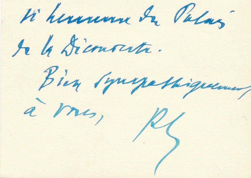Raymond ISAY historien carte autographe signée palais de la Découverte