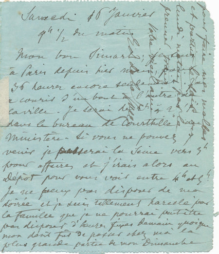Lettre à Georges SIMART mathématicien capitaine de frégate