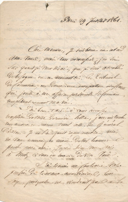 Est évoqué le Général Didion Metz lettre autographe signée militaire