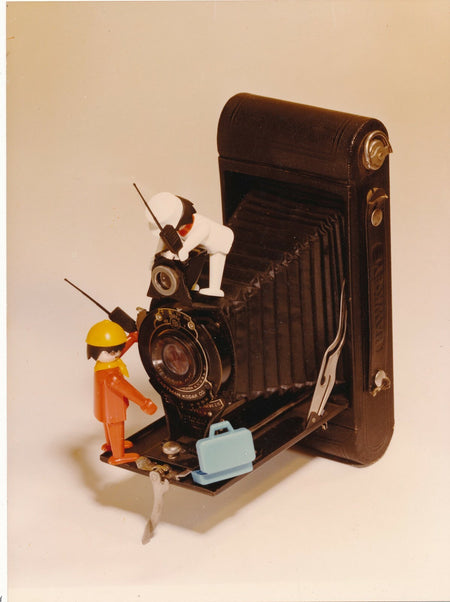 Insolite humour appareil Kodak personnages Playmobil photo photographie v. 1990