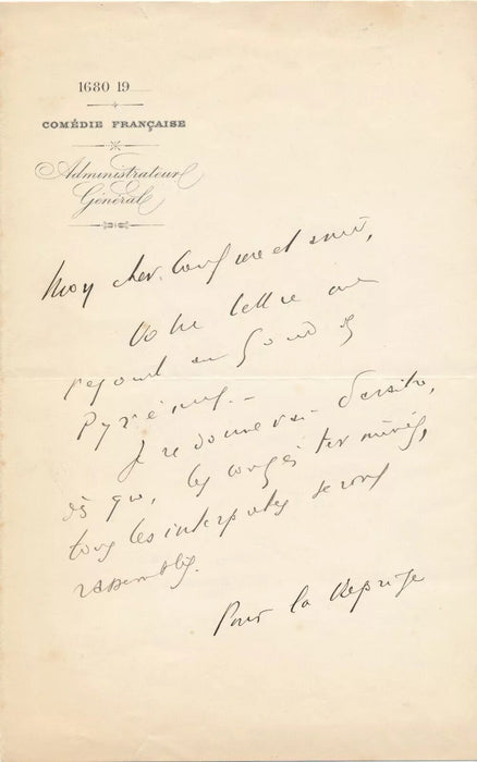 lot Émile Fabre 5 lettres 1 photo autographe Hommage Comédie Française comédiens
