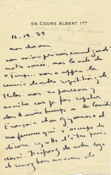 Henri Bernstein 2 lettres autographes Fernand VANDEREM Marcel Boulanger 