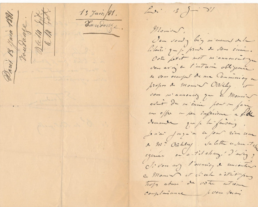 Edouard TOUDOUZE 3 lettres autographe signées vente tableau palette