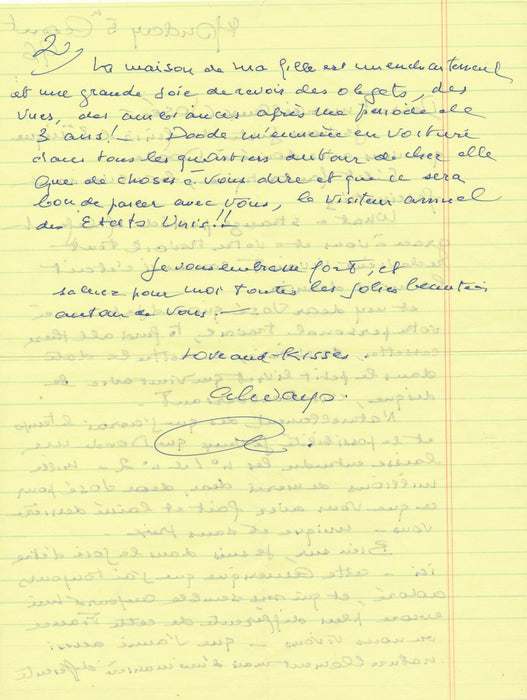 ANNABELLA cinéma savoureuse lettre autographe signée en français et en anglais