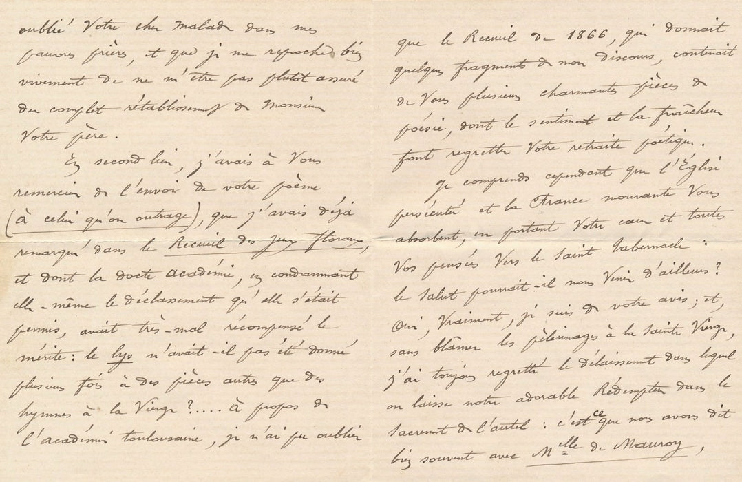 Religion Tobra de Bordas 4 lettres autographes signées Blanchet Polybiblion 1883
