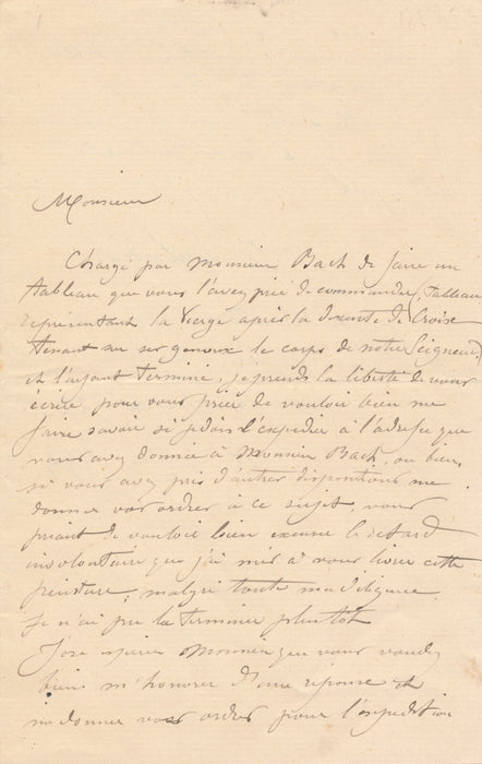 Antoine LABORDE commande tableaux religieux Bach 2 lettres autographes signées