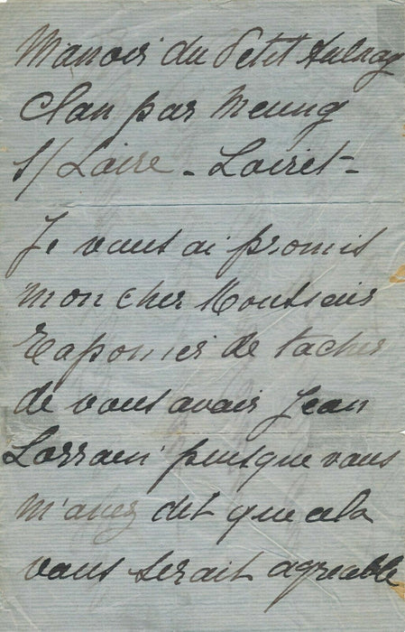 Jean Lorrain 4 lettres Madame de Thèbes 1 lettre sur la photographie portrait