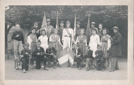 Guerre commémoration alliée enfants photo argentique d'époque X 3 v. 1945