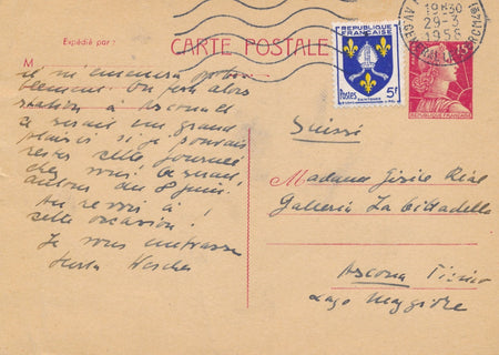 Herta WESCHER 4 lettres autographes signées à galeriste Gisèle Réal Beer Hartung