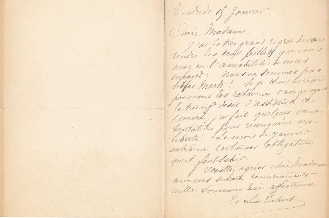 Eugène Lambert peintre animalier 5 lettres autographe son fils son travail