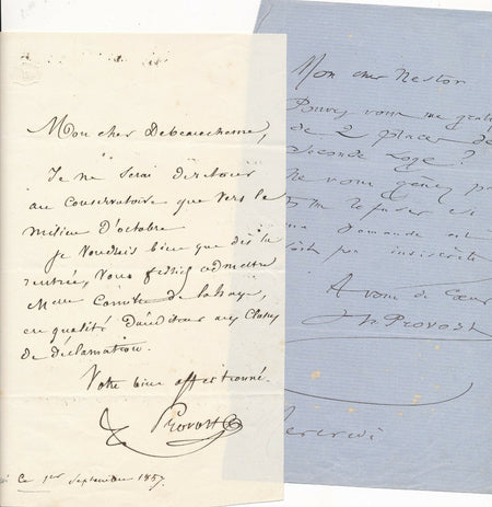 J.B. François PROVOST 2 lettres A. de Beauchesne Et certificats naissance fils