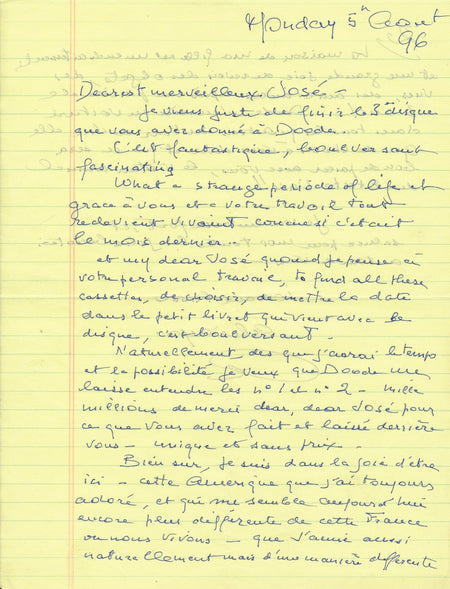 ANNABELLA cinéma savoureuse lettre autographe signée en français et en anglais