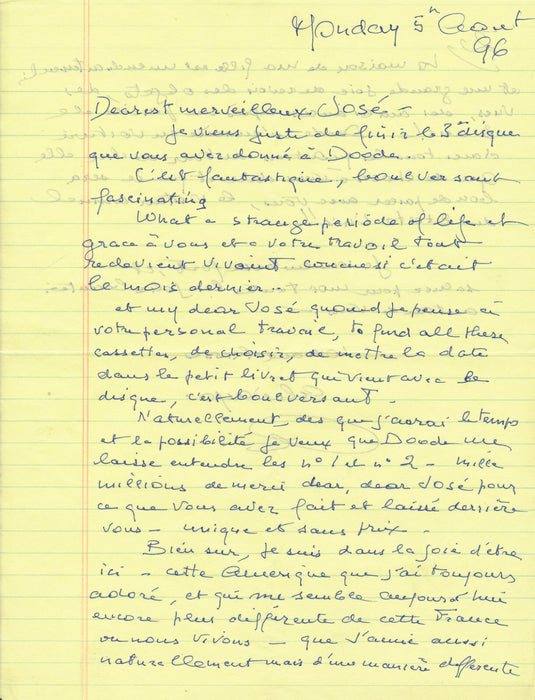 ANNABELLA cinéma savoureuse lettre autographe signée en français et en anglais