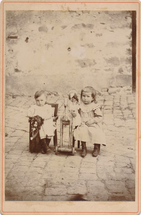 Filles et poupées albumine photo photographie époque carte cabinet