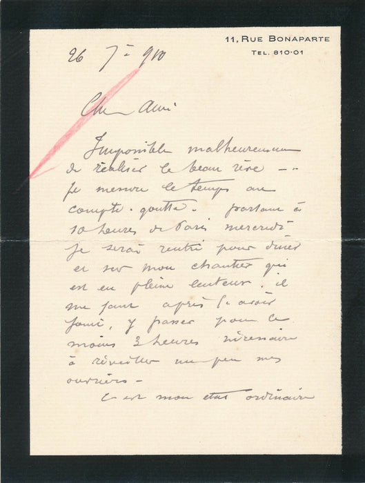 Charles GENUYS sur ses chantiers lettre autographe signée architecte