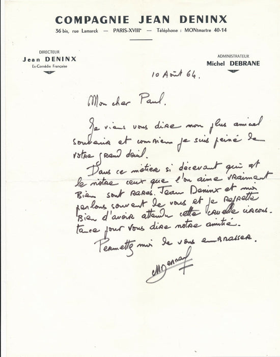 Décès actrice Régine Le Quéré condoléances PAUL-COURANT 13 lettres ou carte