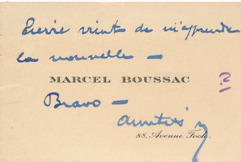 Entreprise : 12 cartes de visite autographes Peugeot Boussac Bleustein Blanchet