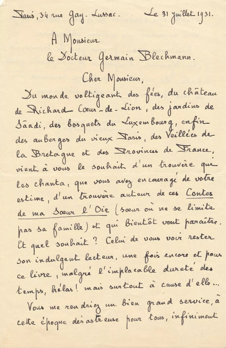 bel ensemble autographe Paul FORT 2 lettres 2 cartes 1 lettre épouse dédicace
