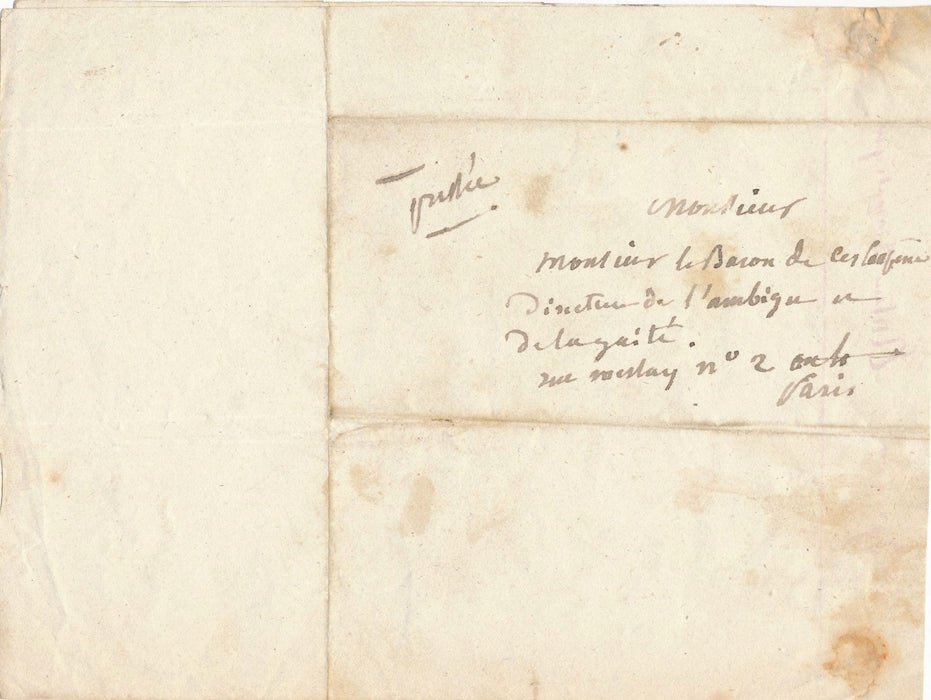 Jean Baptiste d Epagny lettre autographe signée Cès Caupenne Ampbigu Oeuvre
