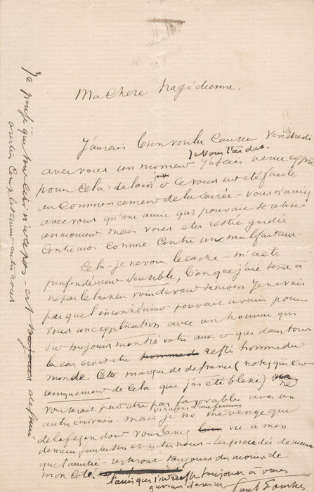 Henry-Paul FOUCHER 5 lettres autographe signée à une tragédienne Lucrèce Hugo